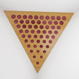 Corner Bass Trap «Triangle Rounds Fabric» Oak