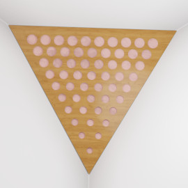 Corner Bass Trap «Triangle Rounds Fabric» Oak