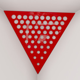 Corner Bass Trap «Triangle Rounds Fabric» Red Plastic