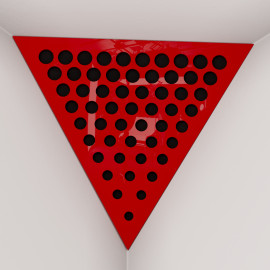 Corner Bass Trap «Triangle Rounds Fabric» Red Plastic