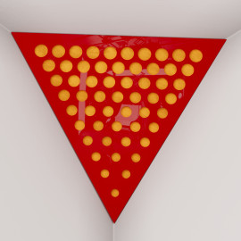 Corner Bass Trap «Triangle Rounds Fabric» Red Plastic