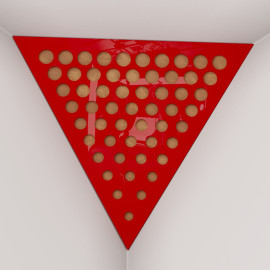 Corner Bass Trap «Triangle Rounds Fabric» Red Plastic