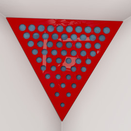 Corner Bass Trap «Triangle Rounds Fabric» Red Plastic