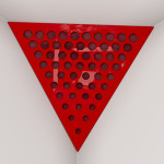 Corner Bass Trap «Triangle Rounds Fabric» Red Plastic
