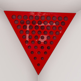 Corner Bass Trap «Triangle Rounds Fabric» Red Plastic