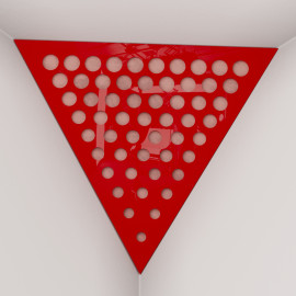 Corner Bass Trap «Triangle Rounds Fabric» Red Plastic