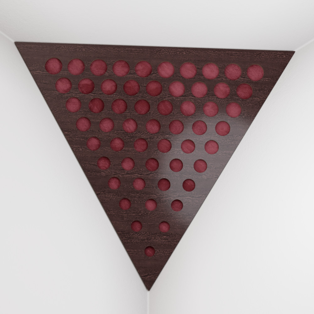 Corner Bass Trap «Triangle Rounds Fabric» Wenge