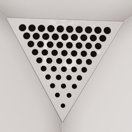 Corner Bass Trap «Triangle Rounds Fabric» White Plastic