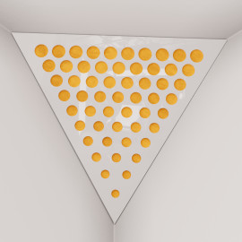 Corner Bass Trap «Triangle Rounds Fabric» White Plastic