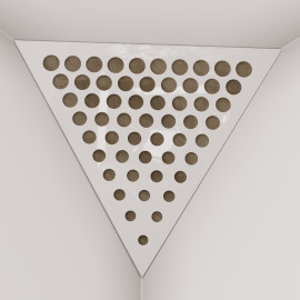 Corner Bass Trap «Triangle Rounds Fabric» White Plastic