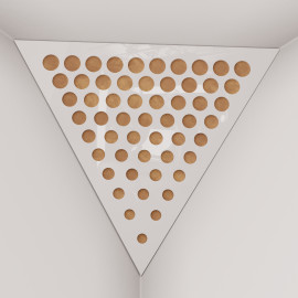 Corner Bass Trap «Triangle Rounds Fabric» White Plastic