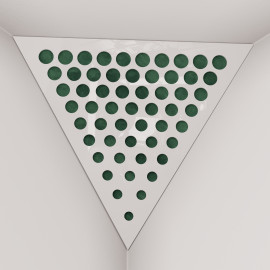 Corner Bass Trap «Triangle Rounds Fabric» White Plastic