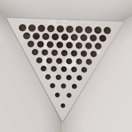 Corner Bass Trap «Triangle Rounds Fabric» White Plastic