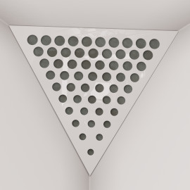 Corner Bass Trap «Triangle Rounds Fabric» White Plastic