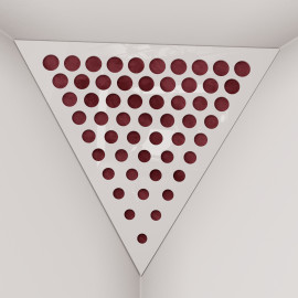 Corner Bass Trap «Triangle Rounds Fabric» White Plastic