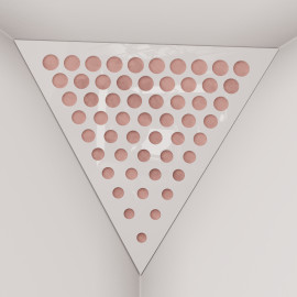 Corner Bass Trap «Triangle Rounds Fabric» White Plastic