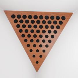 Corner Bass Trap «Triangle Rounds Fabric» Cherry