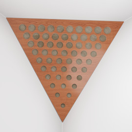 Corner Bass Trap «Triangle Rounds Fabric» Cherry