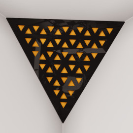 Corner Bass Trap «Triangle Tri Fabric» Black Plastic