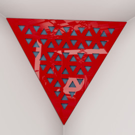 Corner Bass Trap «Triangle Tri Fabric» Red Plastic