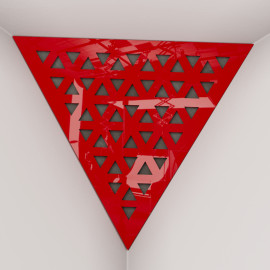 Corner Bass Trap «Triangle Tri Fabric» Red Plastic