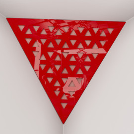 Corner Bass Trap «Triangle Tri Fabric» Red Plastic