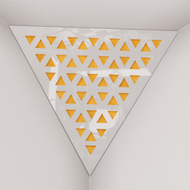 Corner Bass Trap «Triangle Tri Fabric» White Plastic