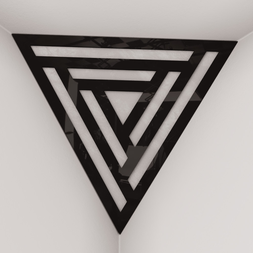 Corner Bass Trap «Triangle Sci-fi Fabric» Black Plastic