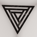 Corner Bass Trap «Triangle Sci-fi Fabric» Black Plastic