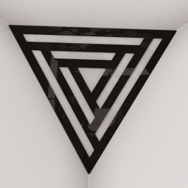 Corner Bass Trap «Triangle Sci-fi Fabric» Black Plastic