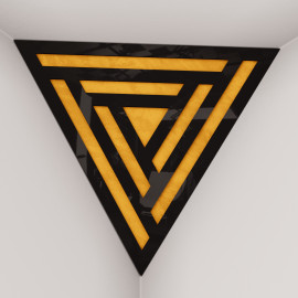 Corner Bass Trap «Triangle Sci-fi Fabric» Black Plastic