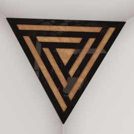 Corner Bass Trap «Triangle Sci-fi Fabric» Black Plastic