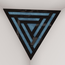 Corner Bass Trap «Triangle Sci-fi Fabric» Black Plastic