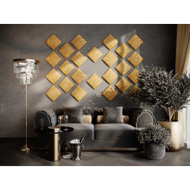 Decorative fabric velvet panels «Square Velvex»