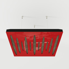 Acoustic Ceiling Panels «Pulsar-F» Red Gloss