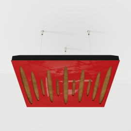 Acoustic Ceiling Panels «Pulsar-F» Red Gloss