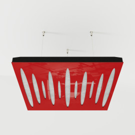 Acoustic Ceiling Panels «Pulsar-F» Red Gloss