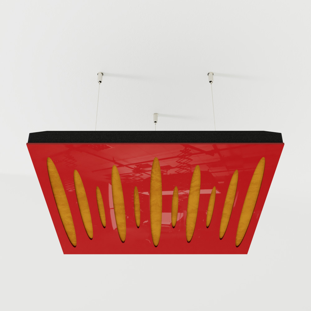 Acoustic Ceiling Panels «Pulsar-F» Red Gloss