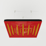 Acoustic Ceiling Panels «Pulsar-F» Red Gloss