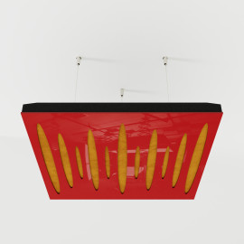 Acoustic Ceiling Panels «Pulsar-F» Red Gloss