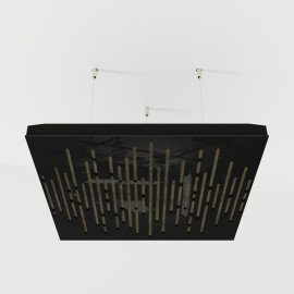 Acoustic Ceiling Panels «Wave-F» Black Gloss