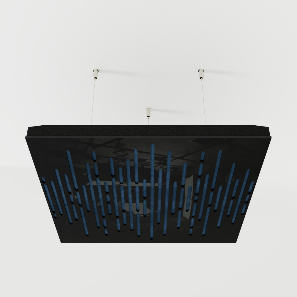 Acoustic Ceiling Panels «Wave-F» Black Gloss
