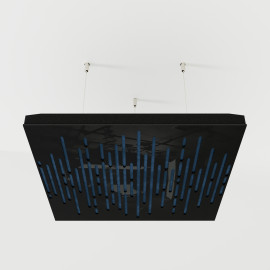 Acoustic Ceiling Panels «Wave-F» Black Gloss