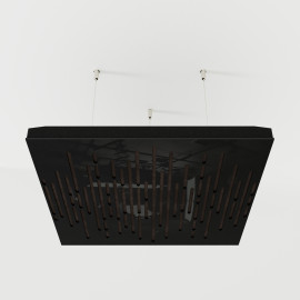 Acoustic Ceiling Panels «Wave-F» Black Gloss