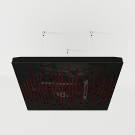 Acoustic Ceiling Panels «Wave-F» Black Gloss