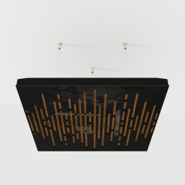 Acoustic Ceiling Panels «Wave-F» Black Gloss