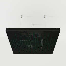 Acoustic Ceiling Panels «Wave-F» Black Gloss