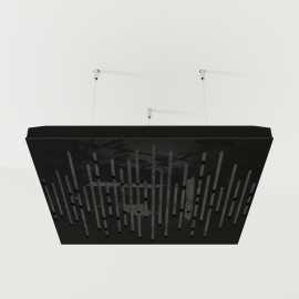 Acoustic Ceiling Panels «Wave-F» Black Gloss
