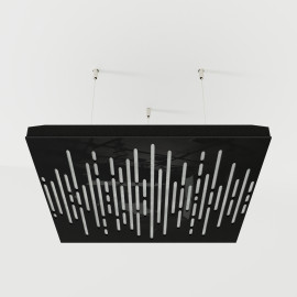 Acoustic Ceiling Panels «Wave-F» Black Gloss