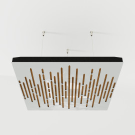 Acoustic Ceiling Panels «Wave-F» White Gloss